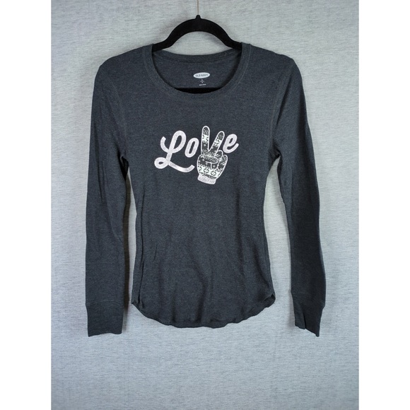 For Bundle Only: Old Navy ‘Love & Peace’ Thermal Knit Top - Picture 2 of 6